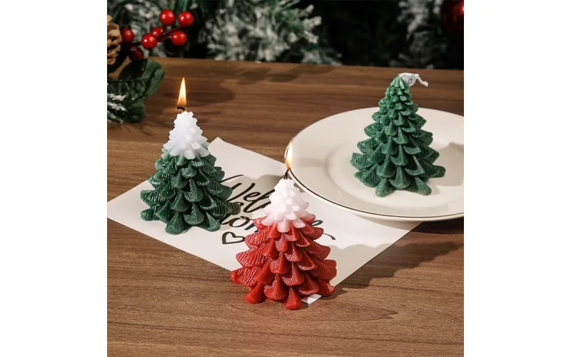 Christmas tree shape candle