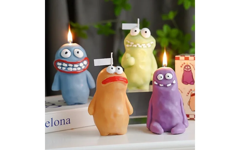 Cartoon monster shape candle