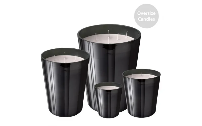 ST FUTURE Gothic Black Metallic Giant Candles: Refined Darkness for Luxe Interiors