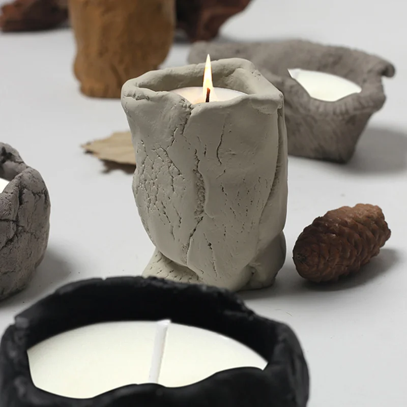 Vela de tarro de cemento irregular