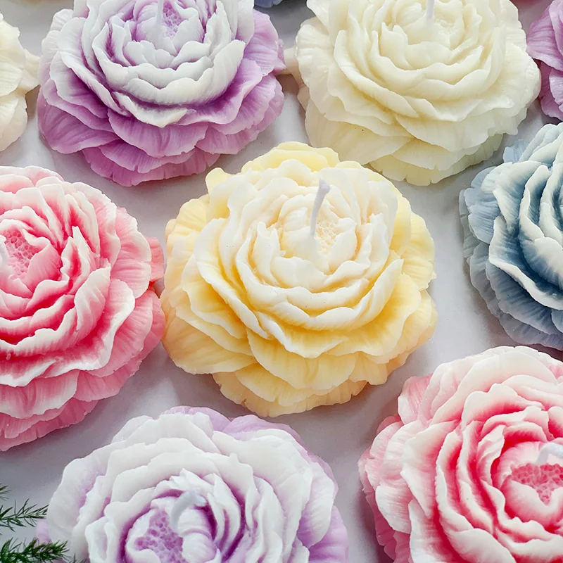 Peony shape candle
