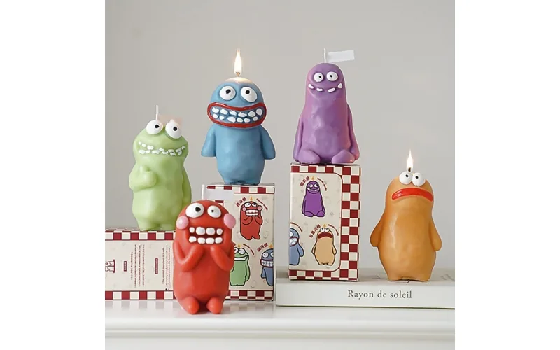 Cartoon monster shape candle