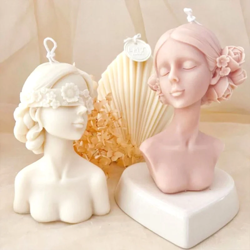 Cover eyes woman candle