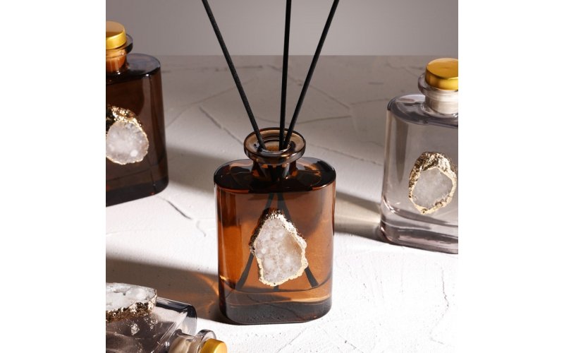 Amber glass bottle reed diffuser set