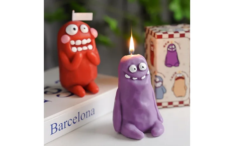 Cartoon monster shape candle