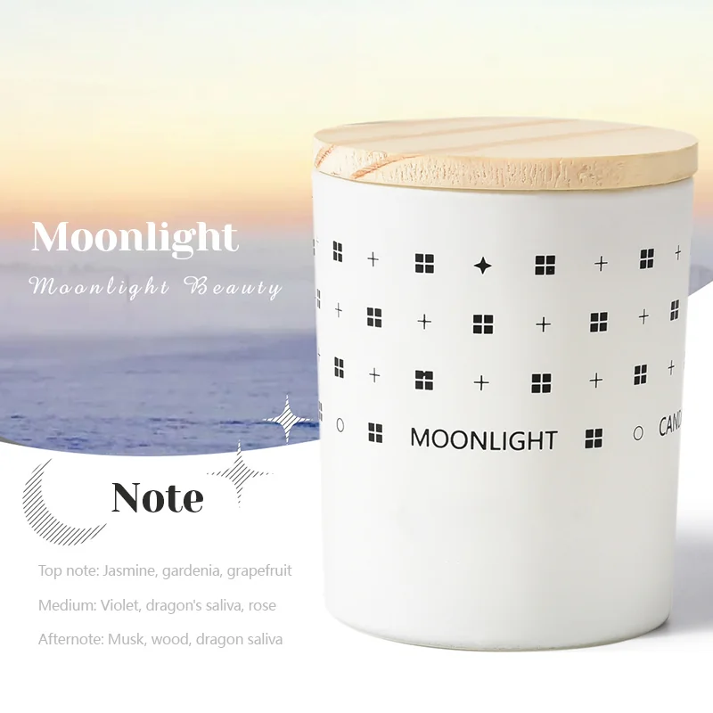 Scented candle jar with wood lid