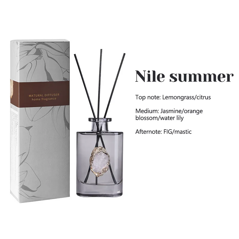 Amber glass bottle reed diffuser set