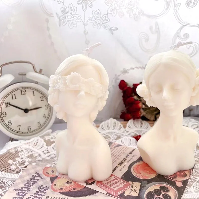 Cover eyes woman candle