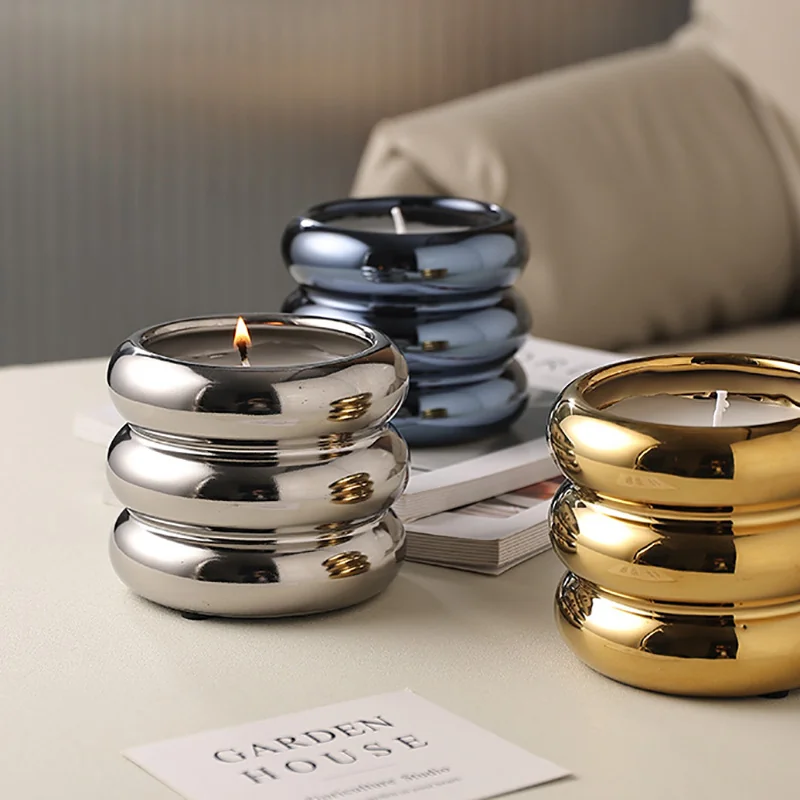 Bubble ribbed glass soy candles