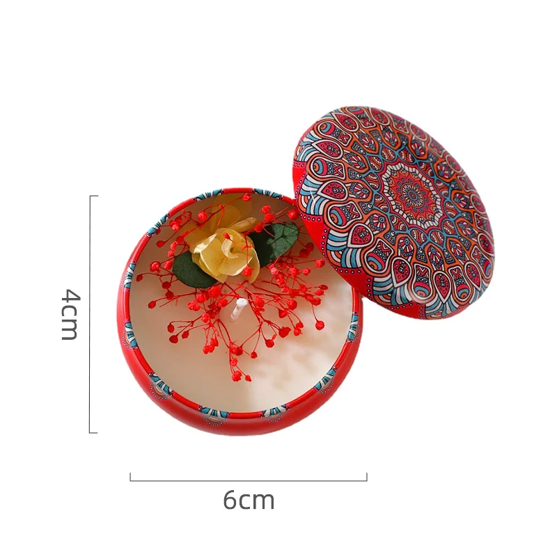 Dried flower tin candle