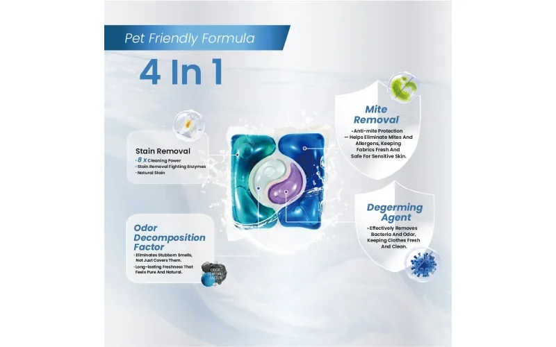 St Future 4 IN 1 LAUNDRY PODSPet Friendly Formula Contains Pet  Hair Remover  30 Capsules industrial quotation OEM / ODM