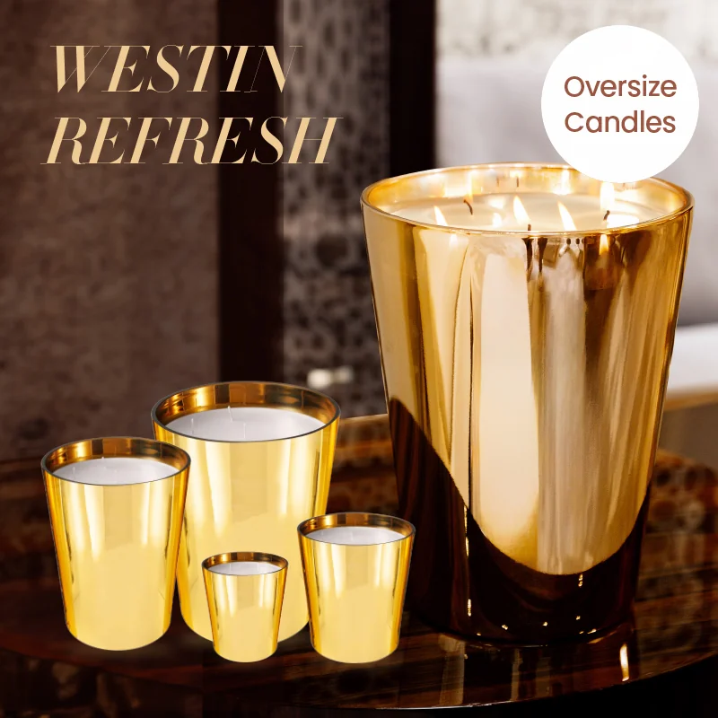 St Future Westin -Refresh Luxury Candle Oversized Large XXL Highly concentrated High-capacity classic gold Metallic color design  Multifunction home aroma