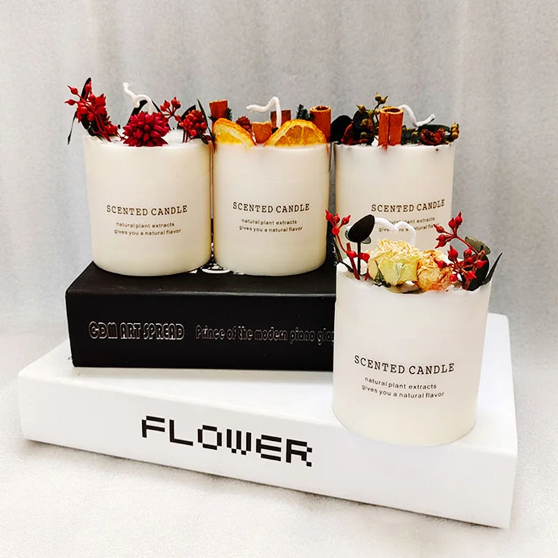 Vela perfumada de flores secas