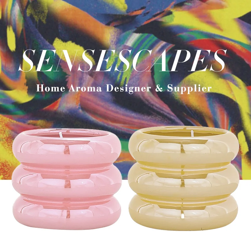 Bubble ribbed glass soy candles