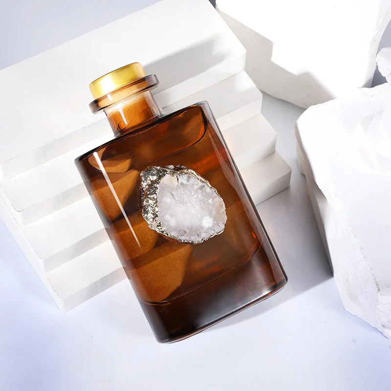 Amber glass bottle reed diffuser set