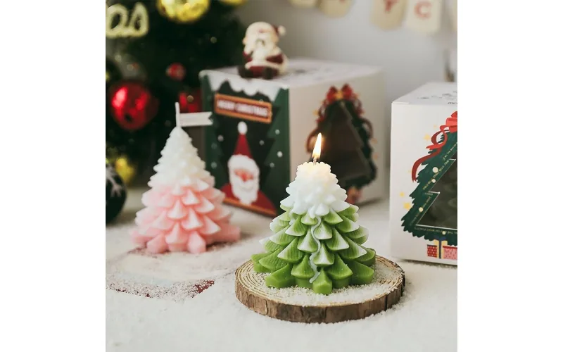 Christmas tree shape candle