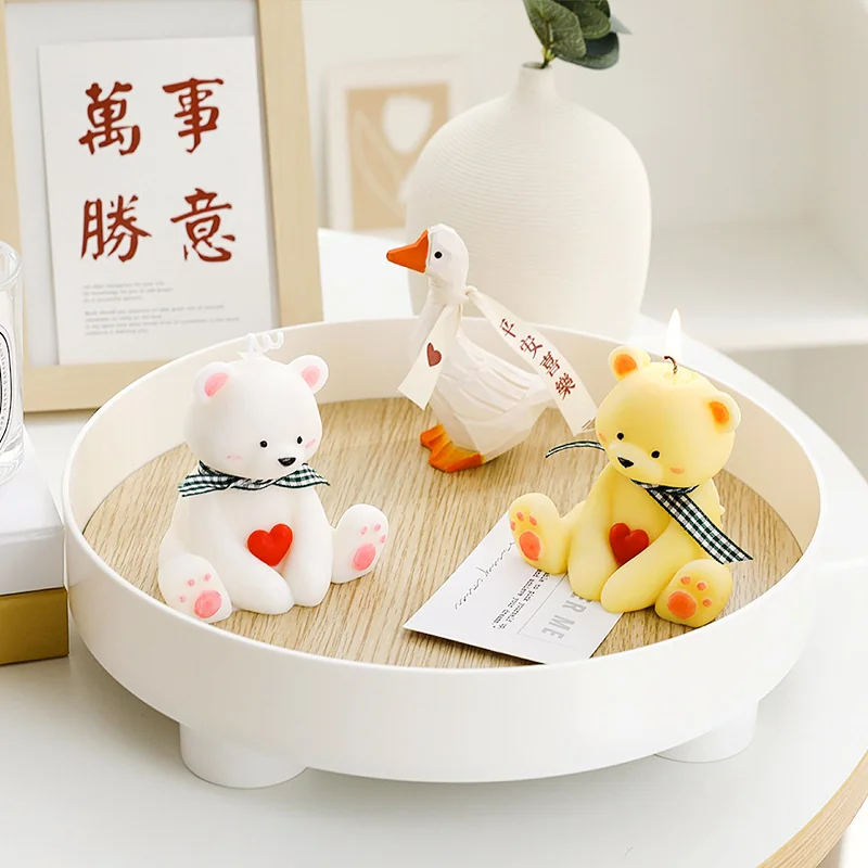 Bougie en forme d'ours d'amour