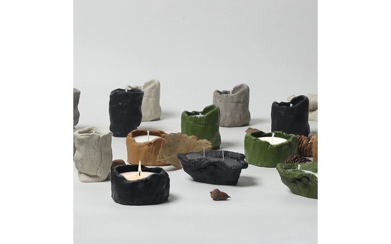 Irregular cement jar candle