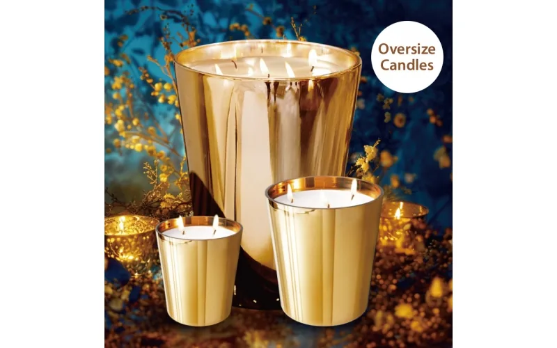 ST FUTURE Luxury Gold Oversize Candles: Opulent Ambience Creator
