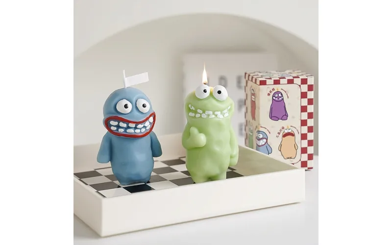 Cartoon monster shape candle