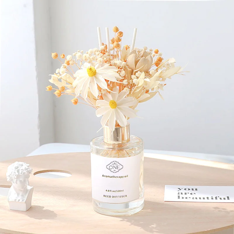 Dried flower reed diffuser set