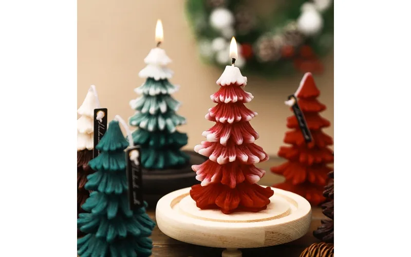 Christmas tree shape candle