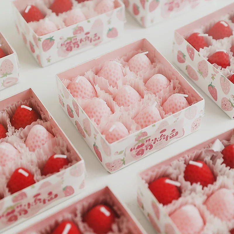 Strawberry candle gift set