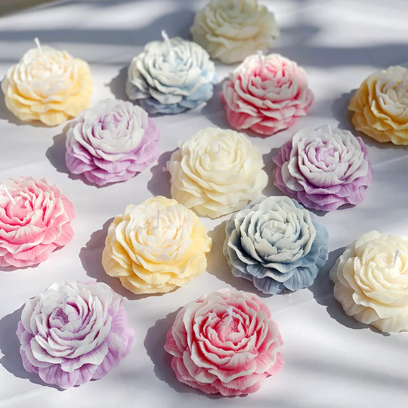 Peony shape candle