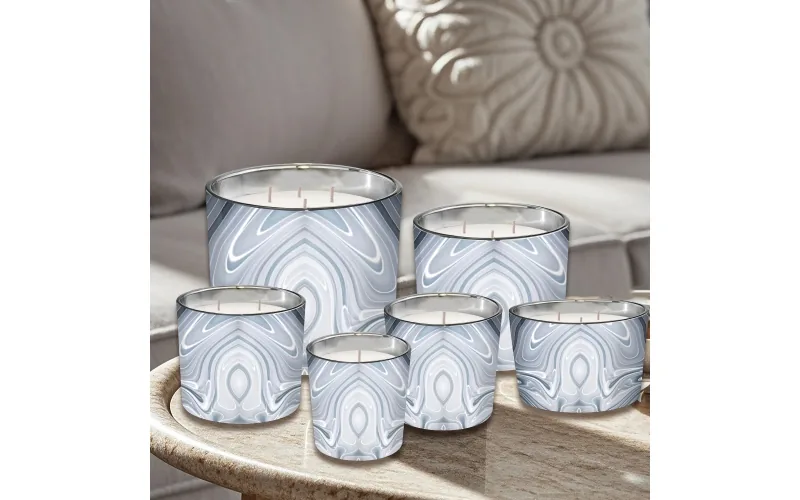 ST FUTURE Soothing Waves Flow & Fragrance: Wavy-Patterned Candles for a Serene NewWave Vibe， ccsupplier production