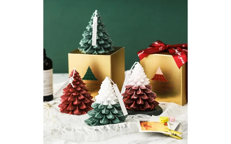 Christmas tree shape candle