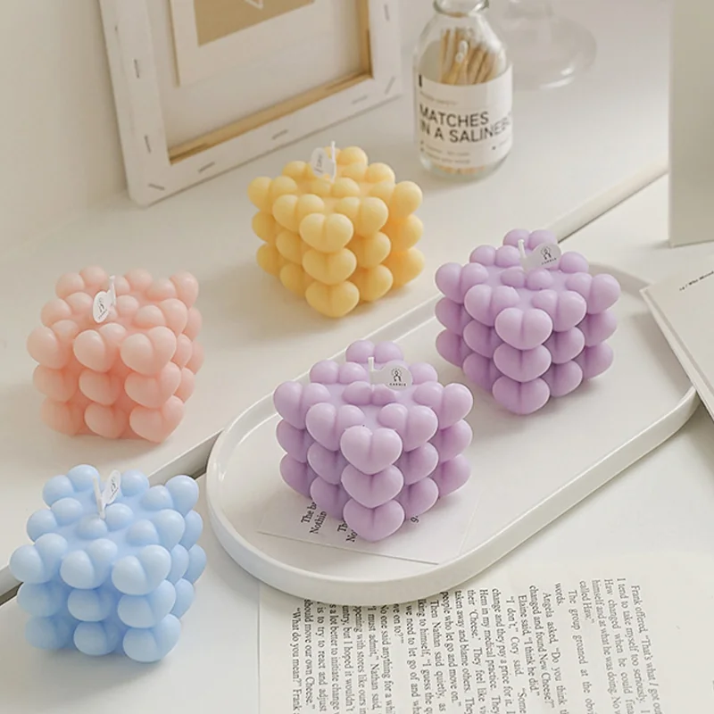 Bubble cube candle