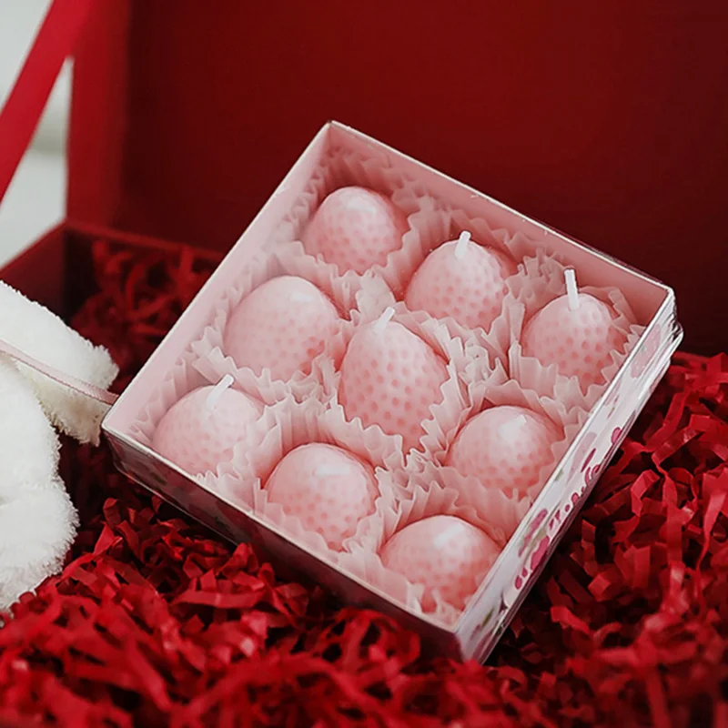 Strawberry candle gift set