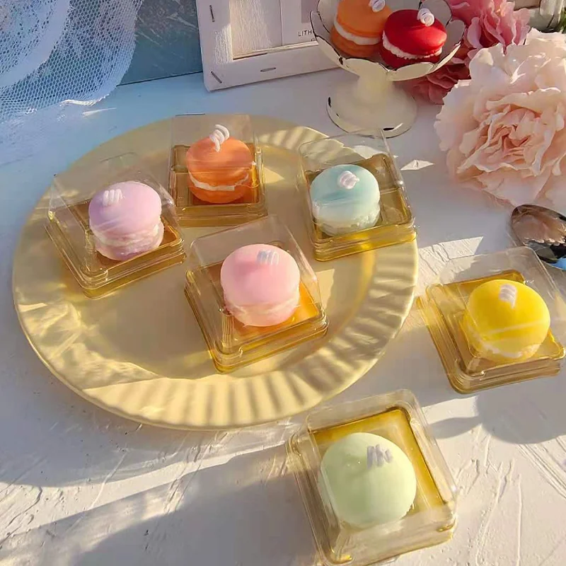 Macaron shape candle