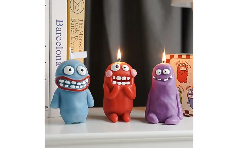 Cartoon monster shape candle