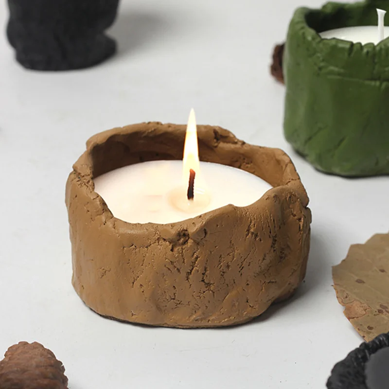 Vela de tarro de cemento irregular