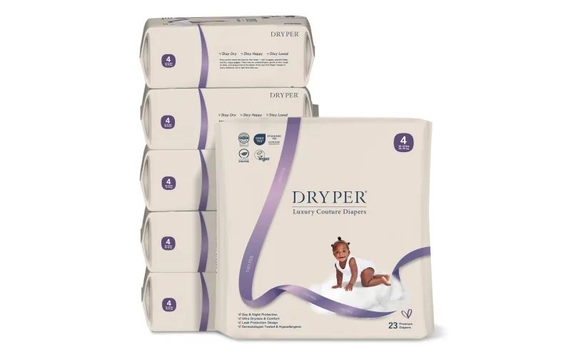 St Future Dryper Luxury Couture Baby Diapers Size 4 (10–15kg), 23 Count – Ultra Dry & Leak Protection, Hypo…