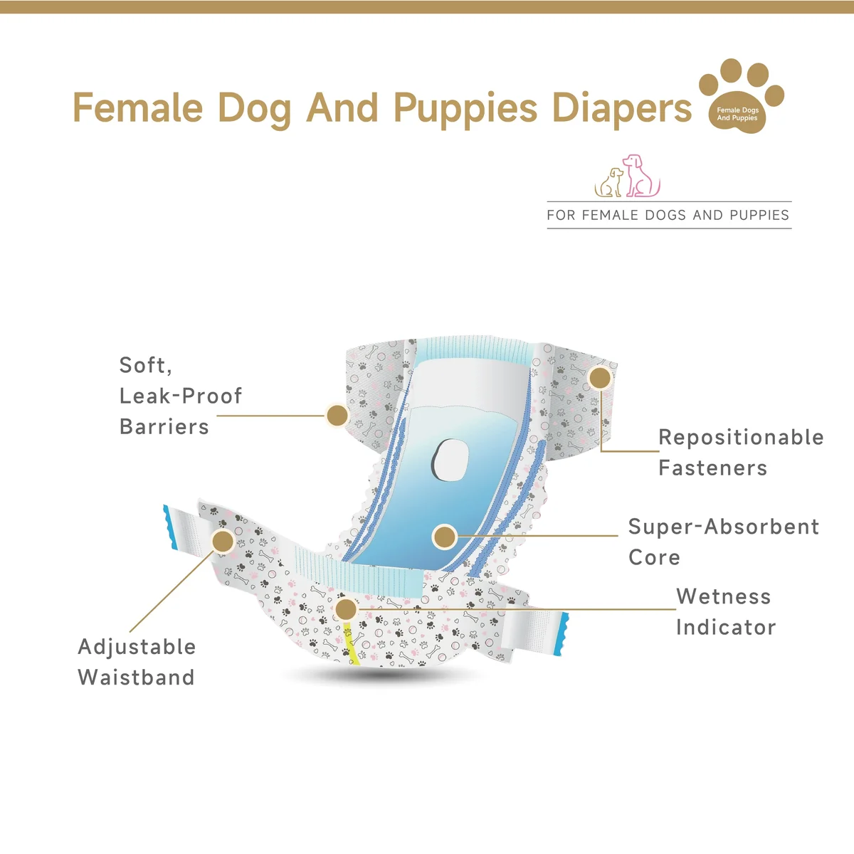 St Future Female Dog And Puppies Diapers leakproof dogdiapers for all sizes female dog diapers for heat cycle breathableand absorbent dog diapers industrial quotation OEM/ODM
