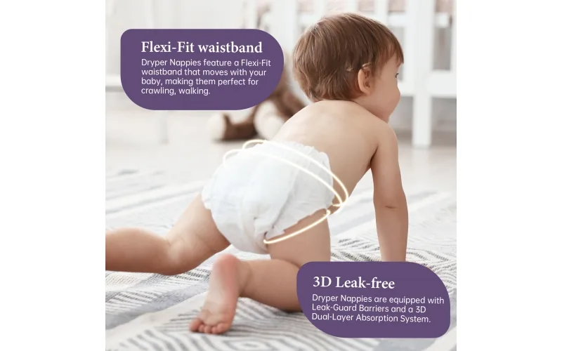 St Future Dryper Luxury Couture Baby Diapers Size 5 (13–18kg), 19 Count – Ultra Dry & Leak Protection, Hypoallergenic, Vegan, OEKO-TEX Certified, Day & Night Comfort production industrial FSC