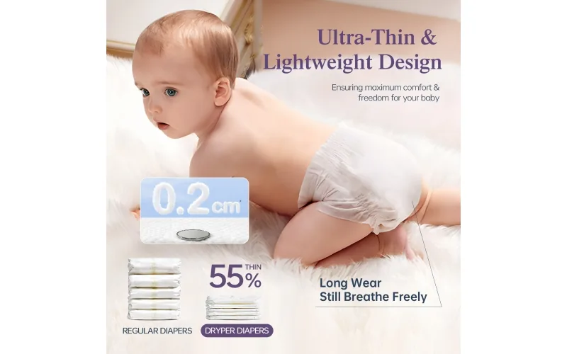St Future Dryper Luxury Couture Baby Diapers Size 5 (13–18kg), 19 Count – Ultra Dry & Leak Protection, Hypoallergenic, Vegan, OEKO-TEX Certified, Day & Night Comfort production industrial FSC