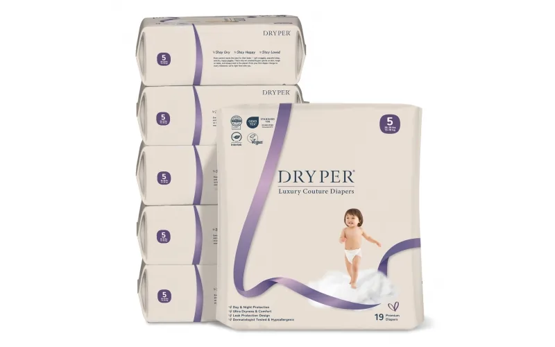 St Future Dryper Luxury Couture Baby Diapers Size 5 (13–18kg), 19 Count – Ultra Dry & Leak Protection, Hypo…