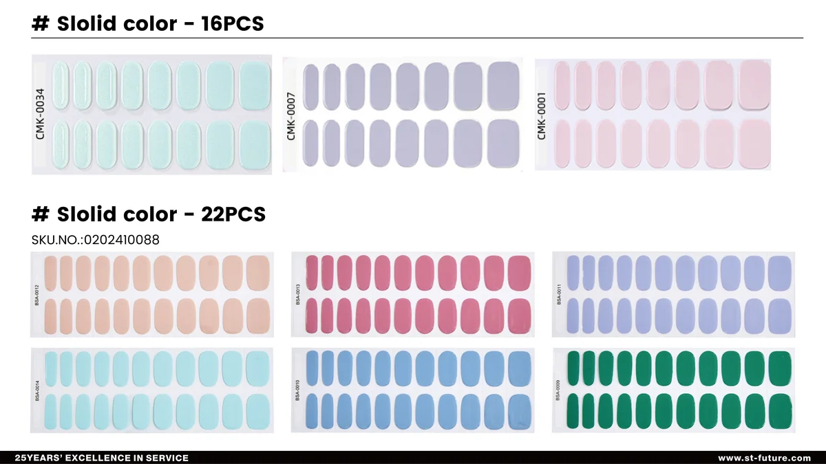 St Future UV Free Gel NAIL Strips OEM / ODM