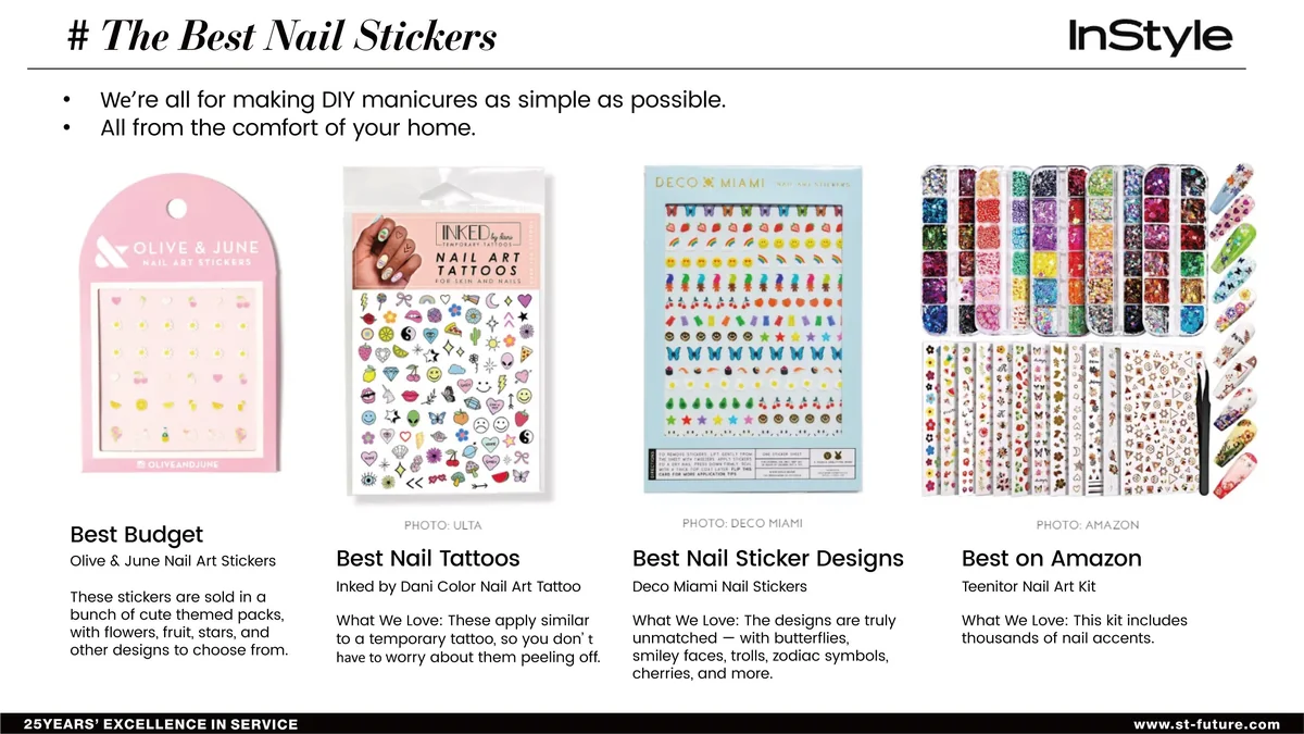 St Future Nail Art Sticker Flowers Fruit Butterflies 5D Embossed Letter Nail Art Nail Strips manufacturer factory supplier