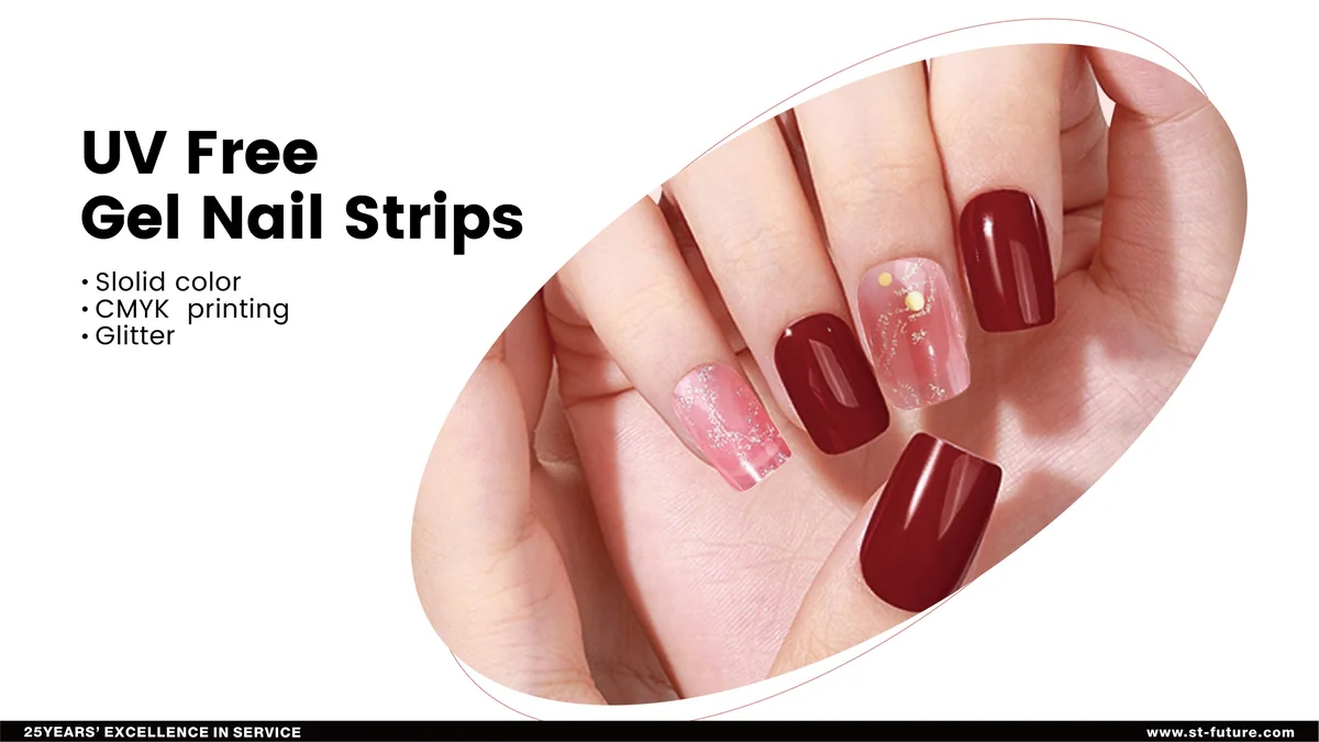 St Future UV Free Gel NAIL Strips OEM / ODM