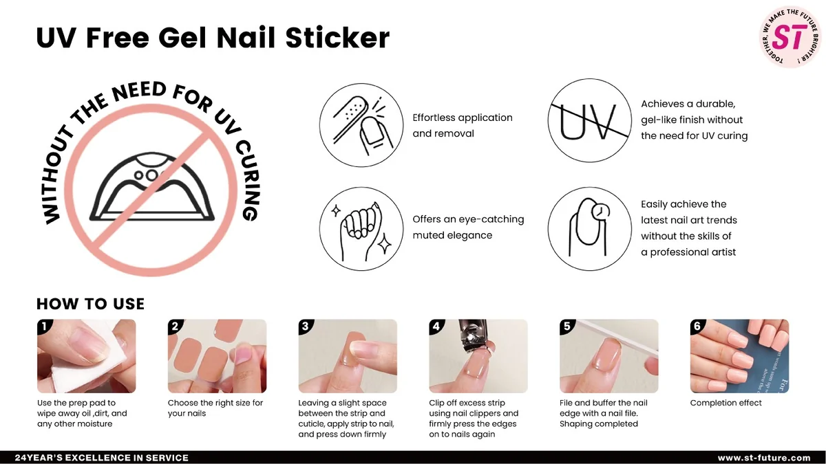 St Future UV FREE GEL NAIL STICKER FSC