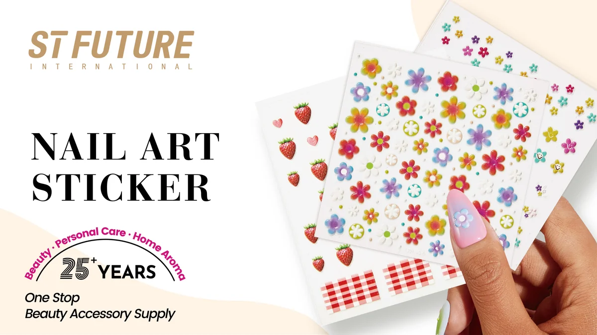 St Future Nail Art Sticker Flowers Fruit Butterflies 5D Embossed Letter Nail Art Nail Strips manufacturer factory supplier