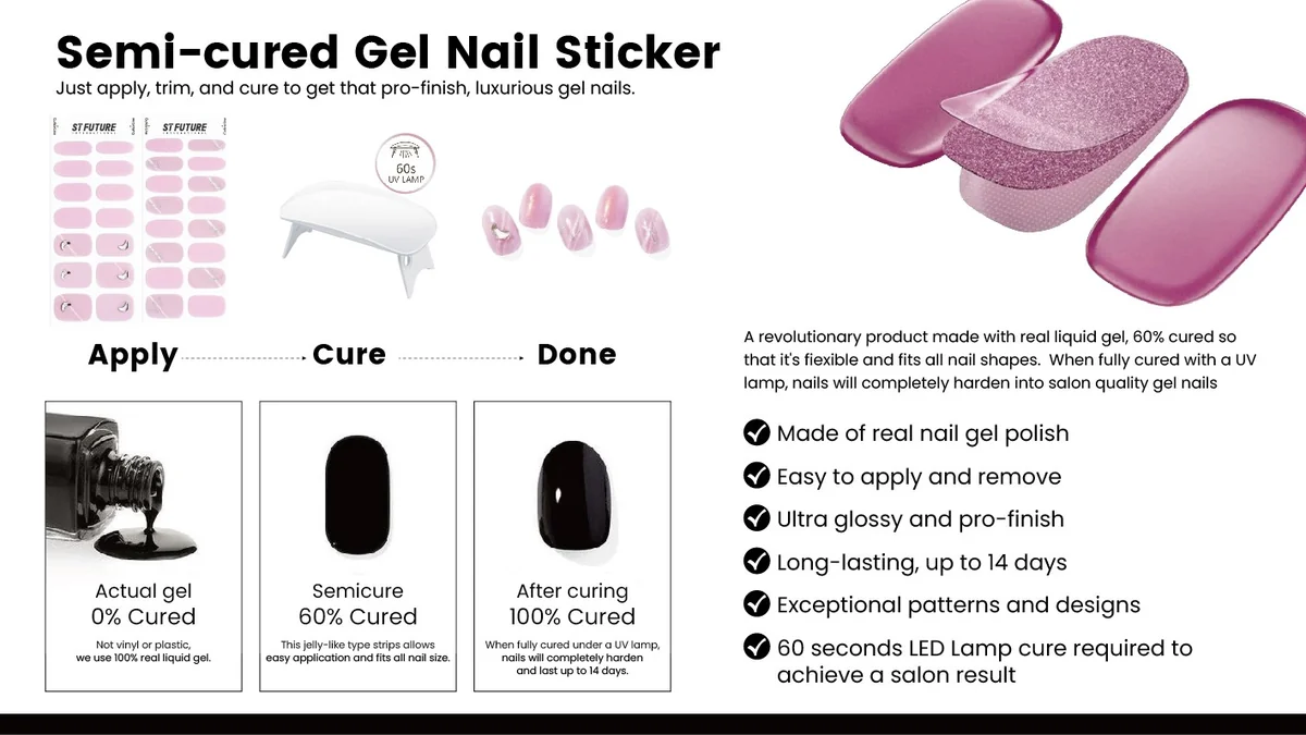 St Future semi-cured gel nail sticker products FSC