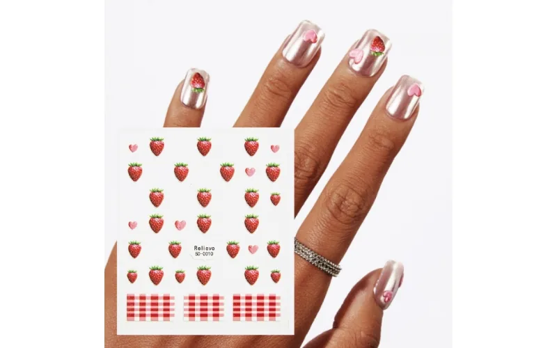 St Future Nail Art Sticker Flowers Fruit Butterflies 5D Embossed Letter Nail Art Nail Strips manufacturer factory supplier
